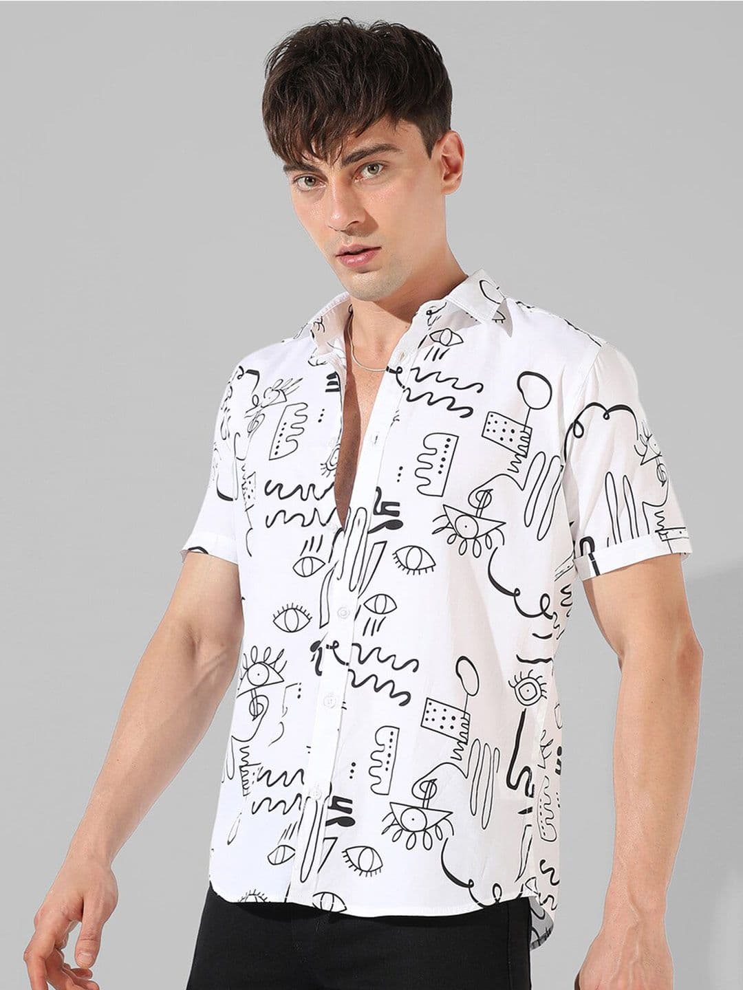 CAHOOT Classic Fit Abstract Printed Cotton Casual Shirt - view 1
