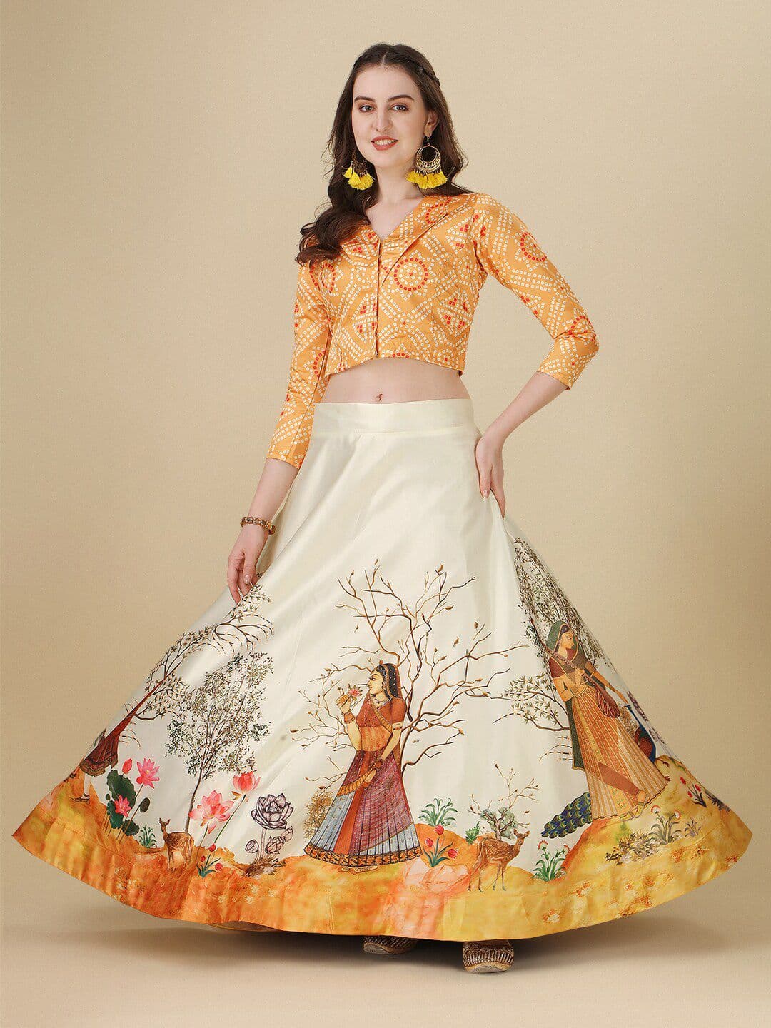 Kaizen TEXO FAB Printed Semi-Stitched Lehenga & Unstitched - view 1
