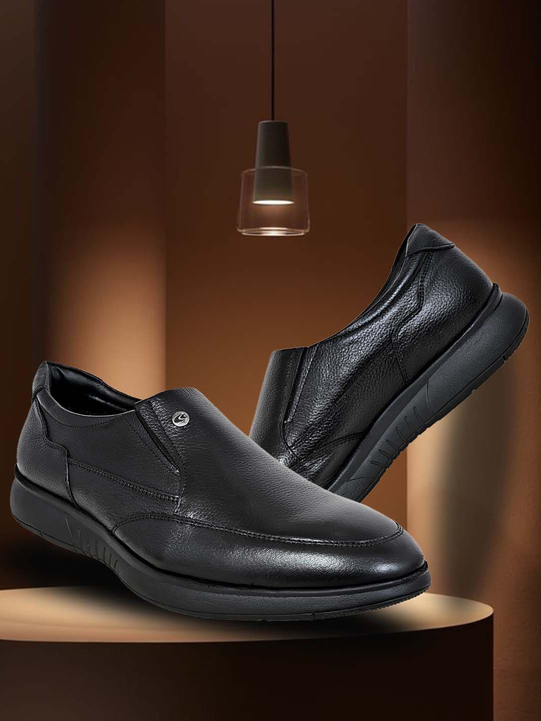 Allen Cooper Men Textured Leather Formal Slip-On Shoes - view 1