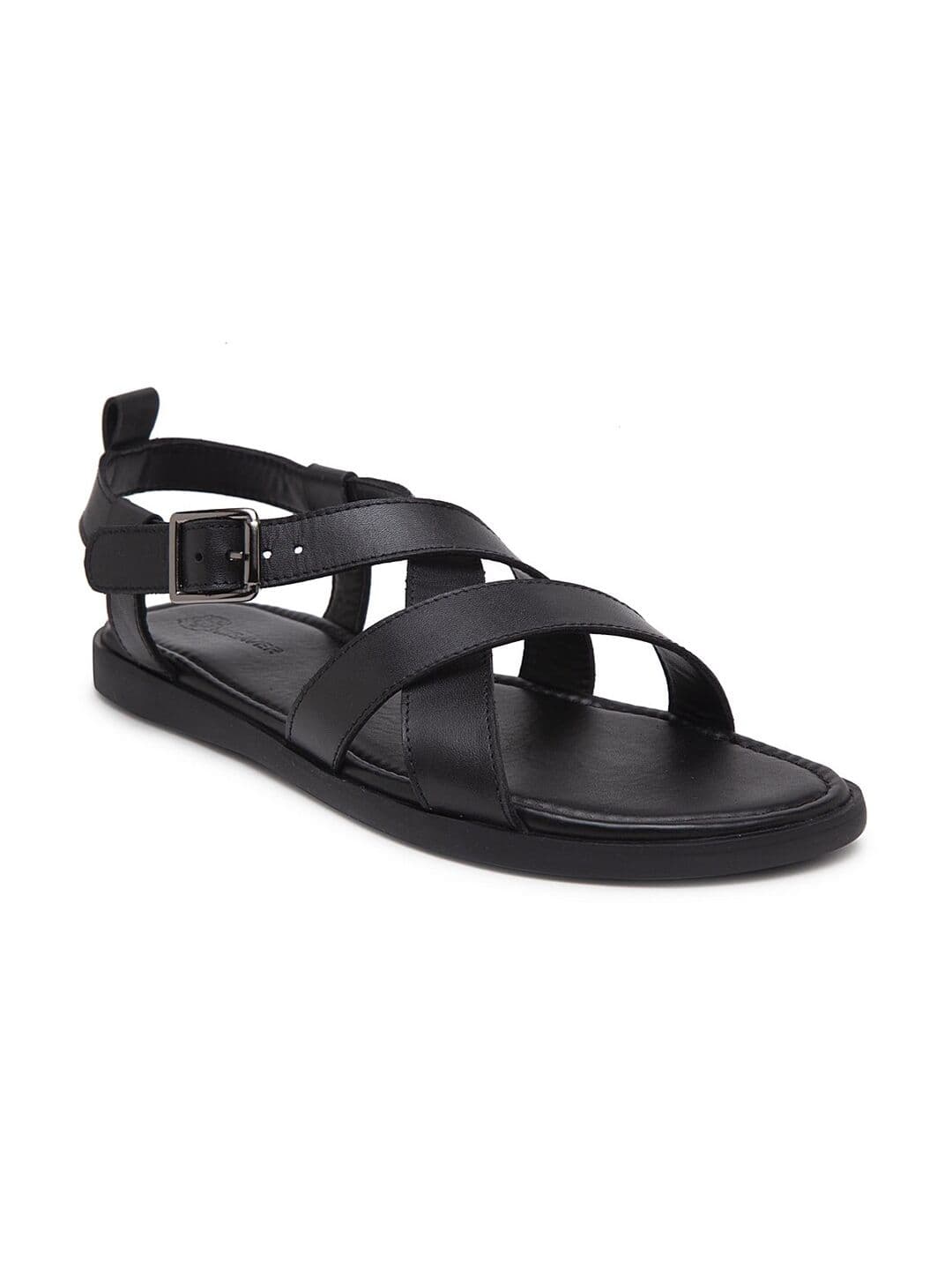BEAVER Men Open Toe Leather Comfort Sandals With Buckles - view 1