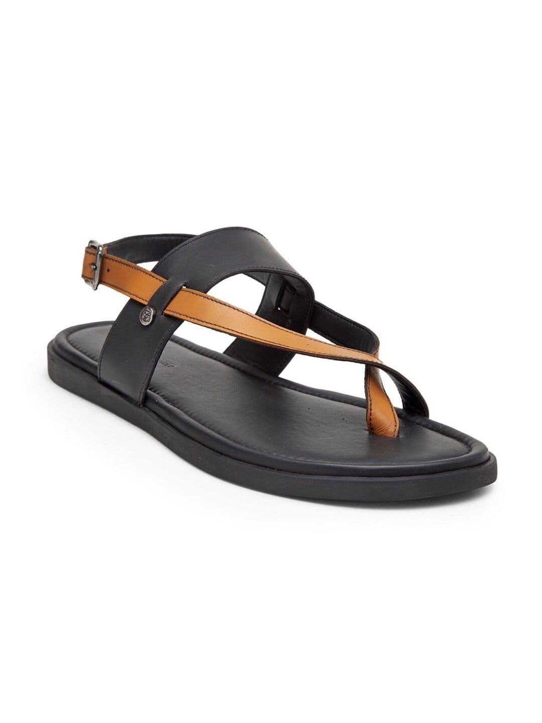 BEAVER Men Open One Toe Leather Comfort Sandals With Buckle - view 1
