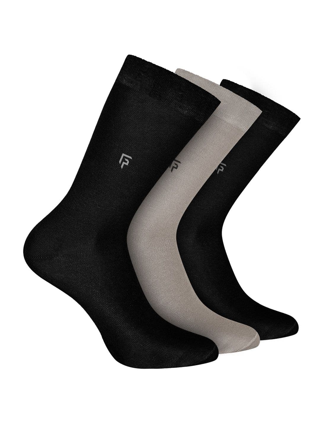 FOOTPRINTS FOOTPRINT Men 3 Pairs Anti Odour Organic Cotton Calf-Length Solid Bamboo Formal Socks - view 1