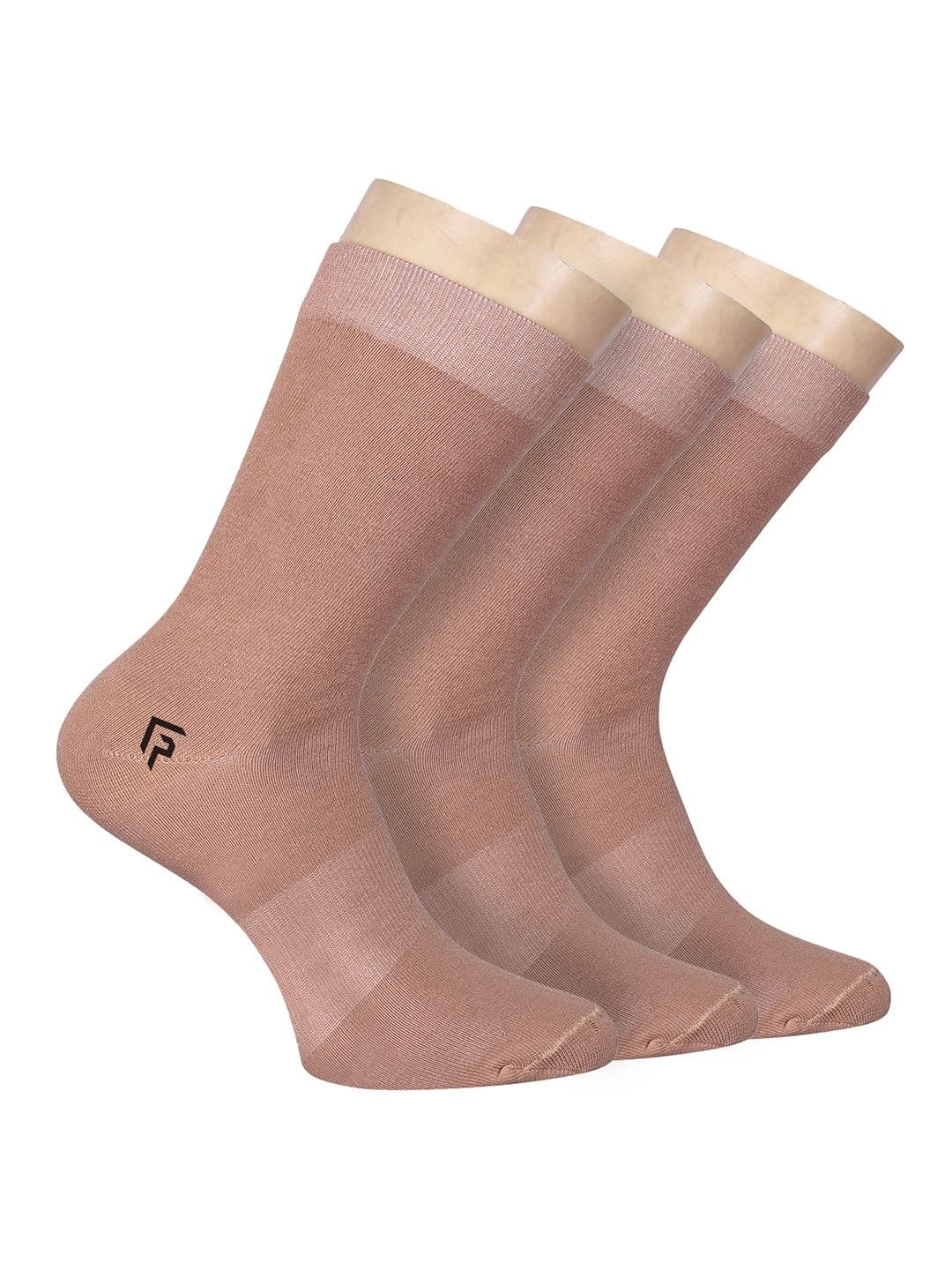 FOOTPRINTS FOOTPRINT Men 3 Pairs Anti Odour Organic Cotton Calf-Length Solid Bamboo Formal Socks - view 1