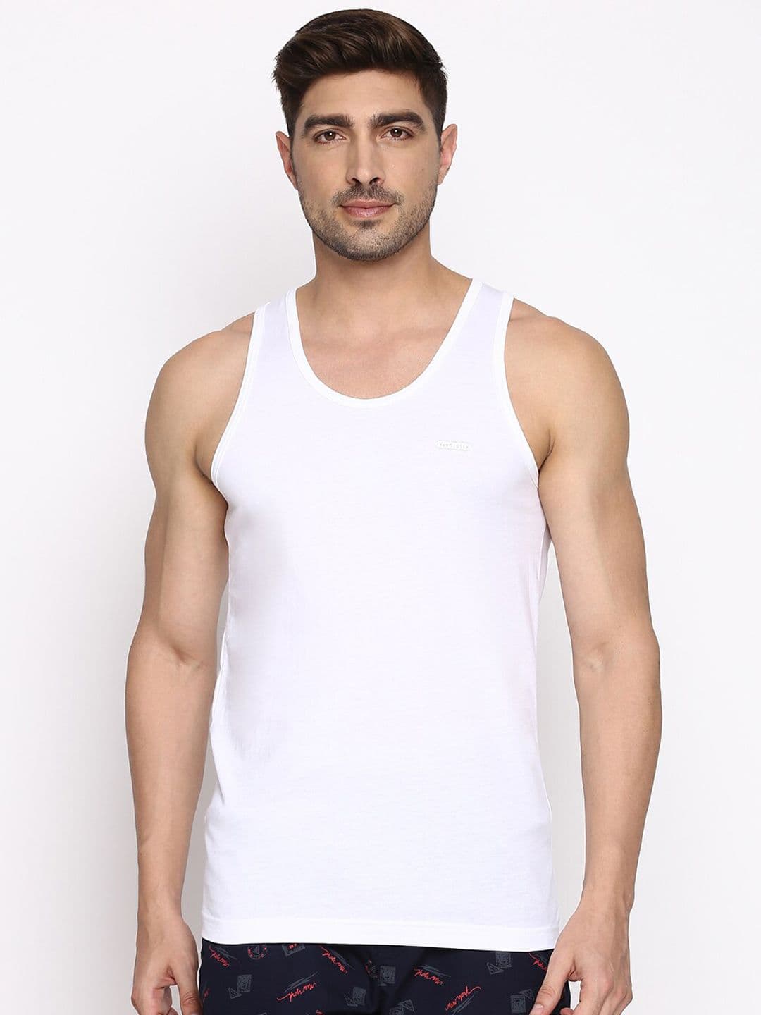 Van Heusen Innerwear Men Pack Of 2 Scoop Neck Super Combed Cotton Basic Vest - view 1
