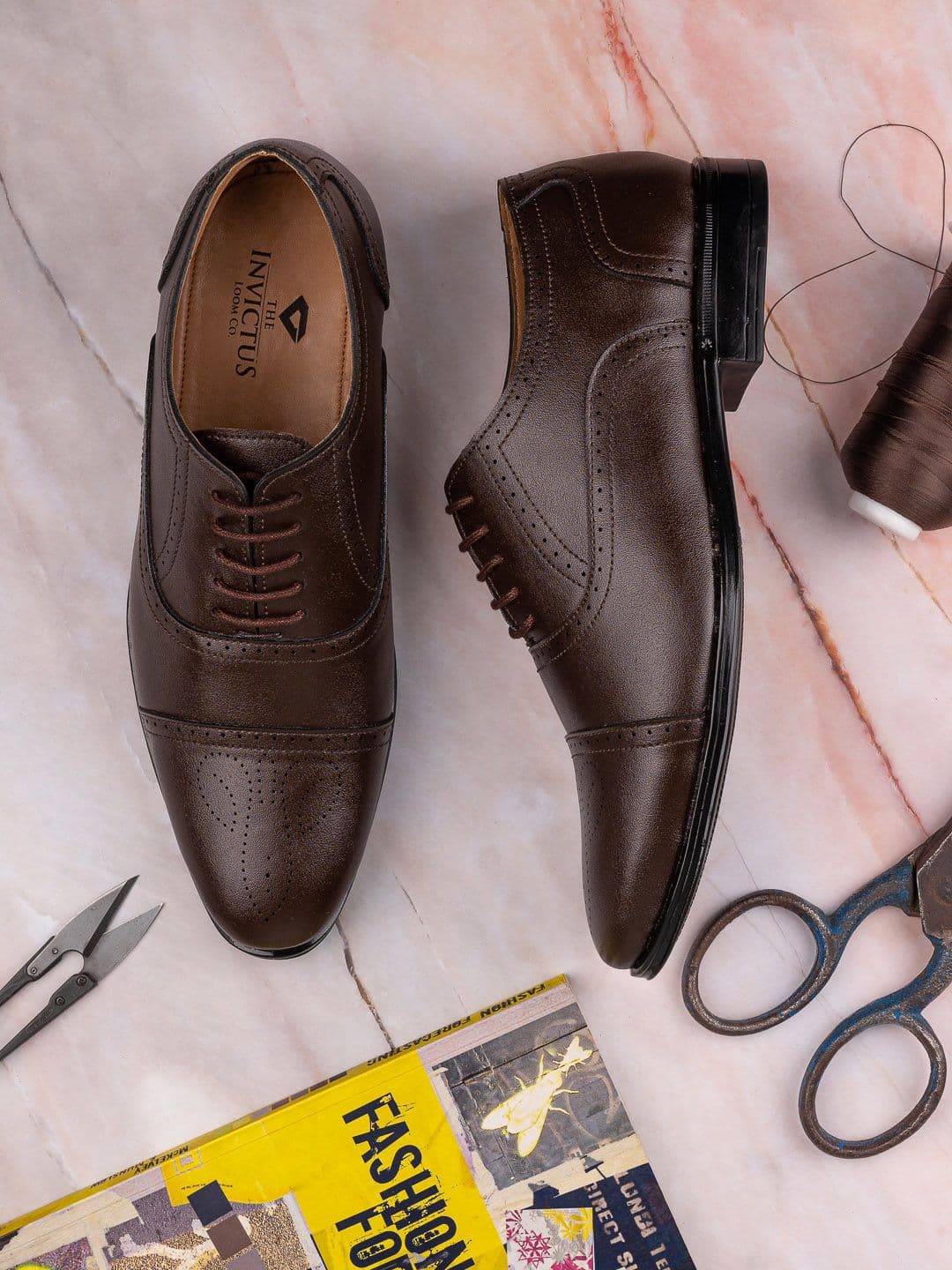 INVICTUS Men Textured Formal Oxfords - view 1