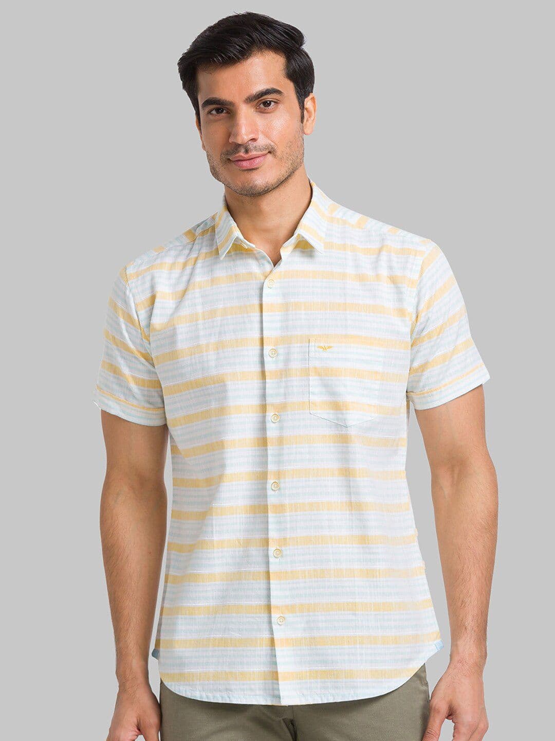 Park Avenue Slim Fit Horizontal Striped Pure Cotton Casual Shirt - view 1