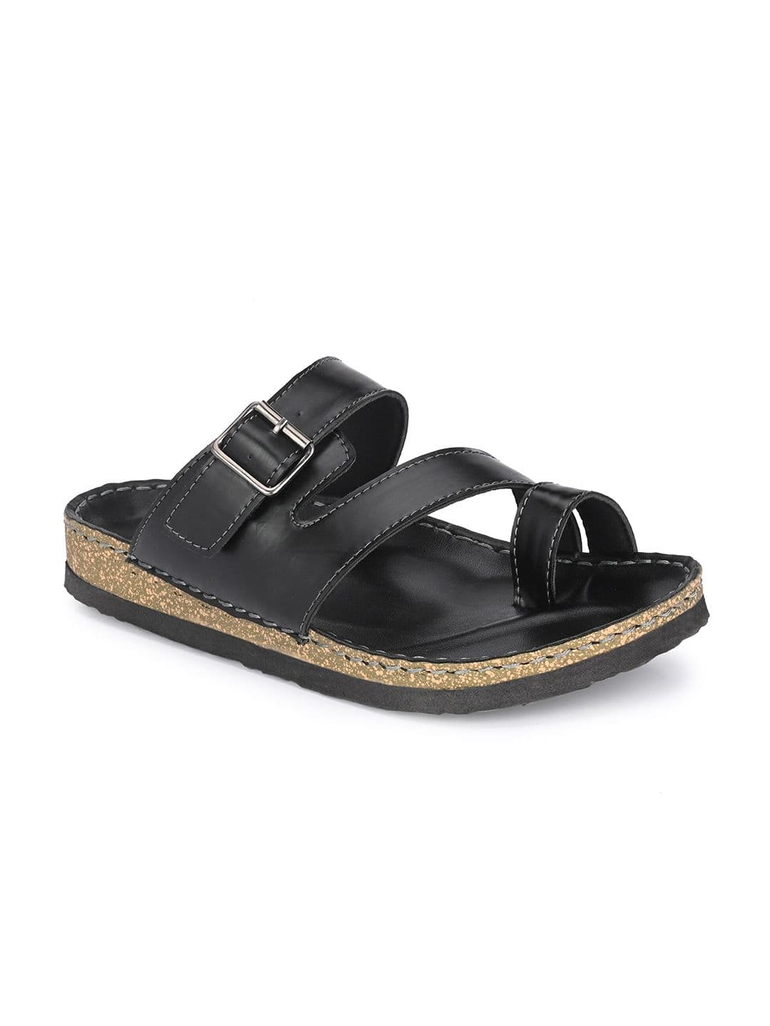 Eego Italy Men Open One Toe Comfort Sandals With Buckle Detail - view 1