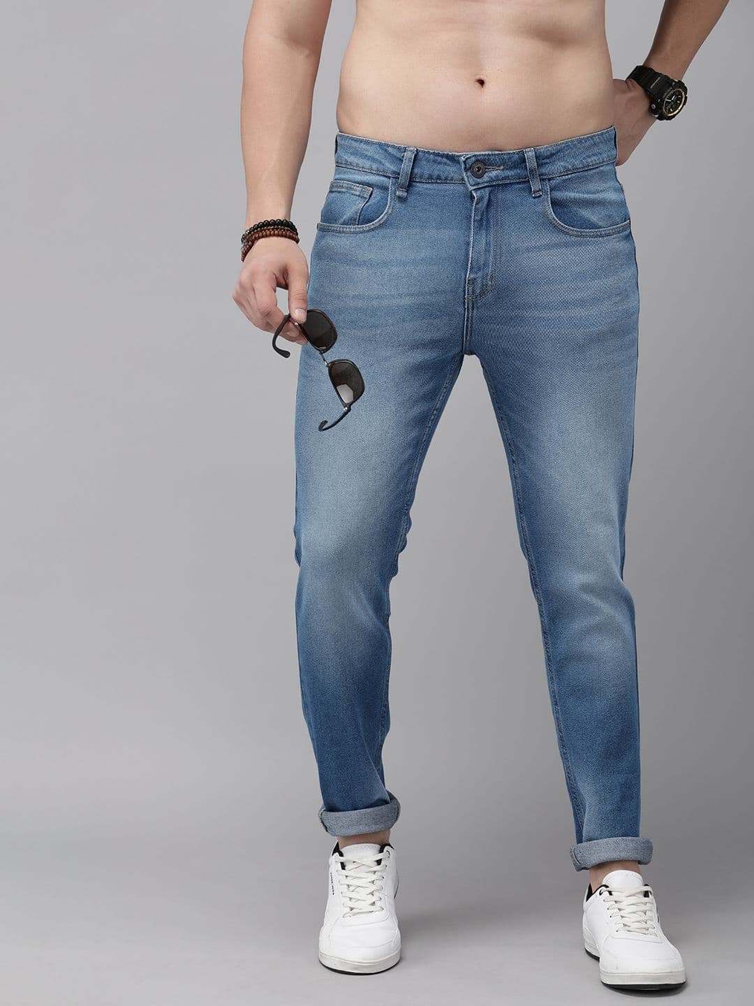 The Roadster Life Co. Men Slim Fit Heavy Fade Stretchable Jeans - view 1