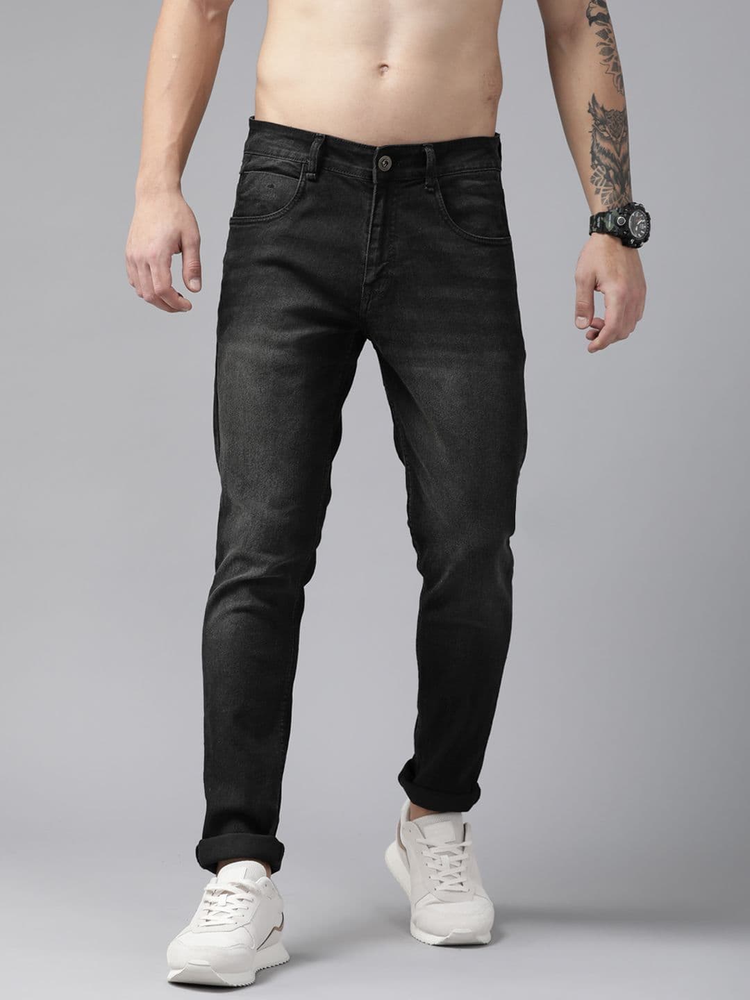 The Roadster Lifestyle Co. Men Slim Tapered Fit Light Fade Stretchable Jeans - view 1
