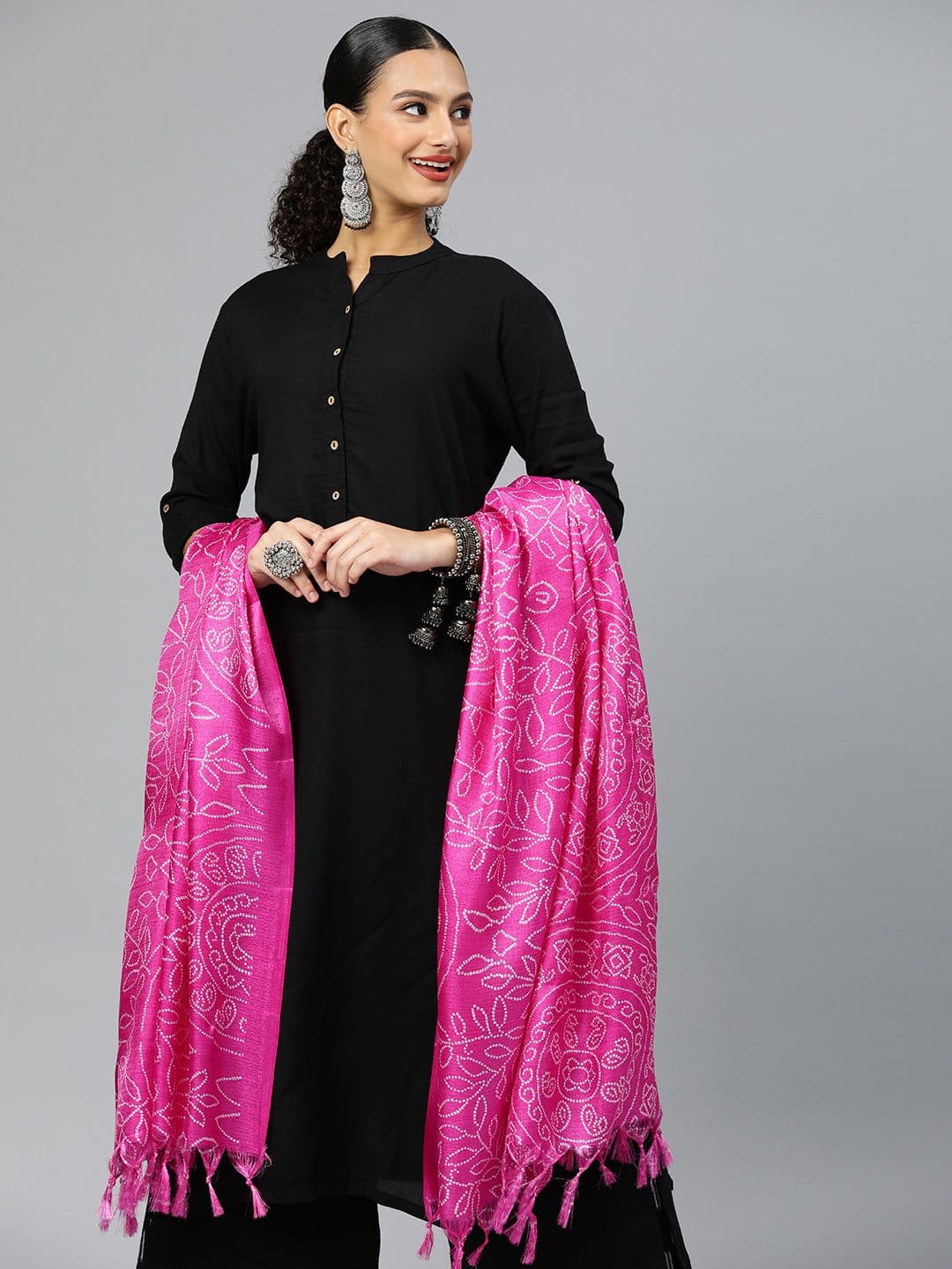Rani Saahiba Bandhani Printed Art Silk Dupatta - view 1