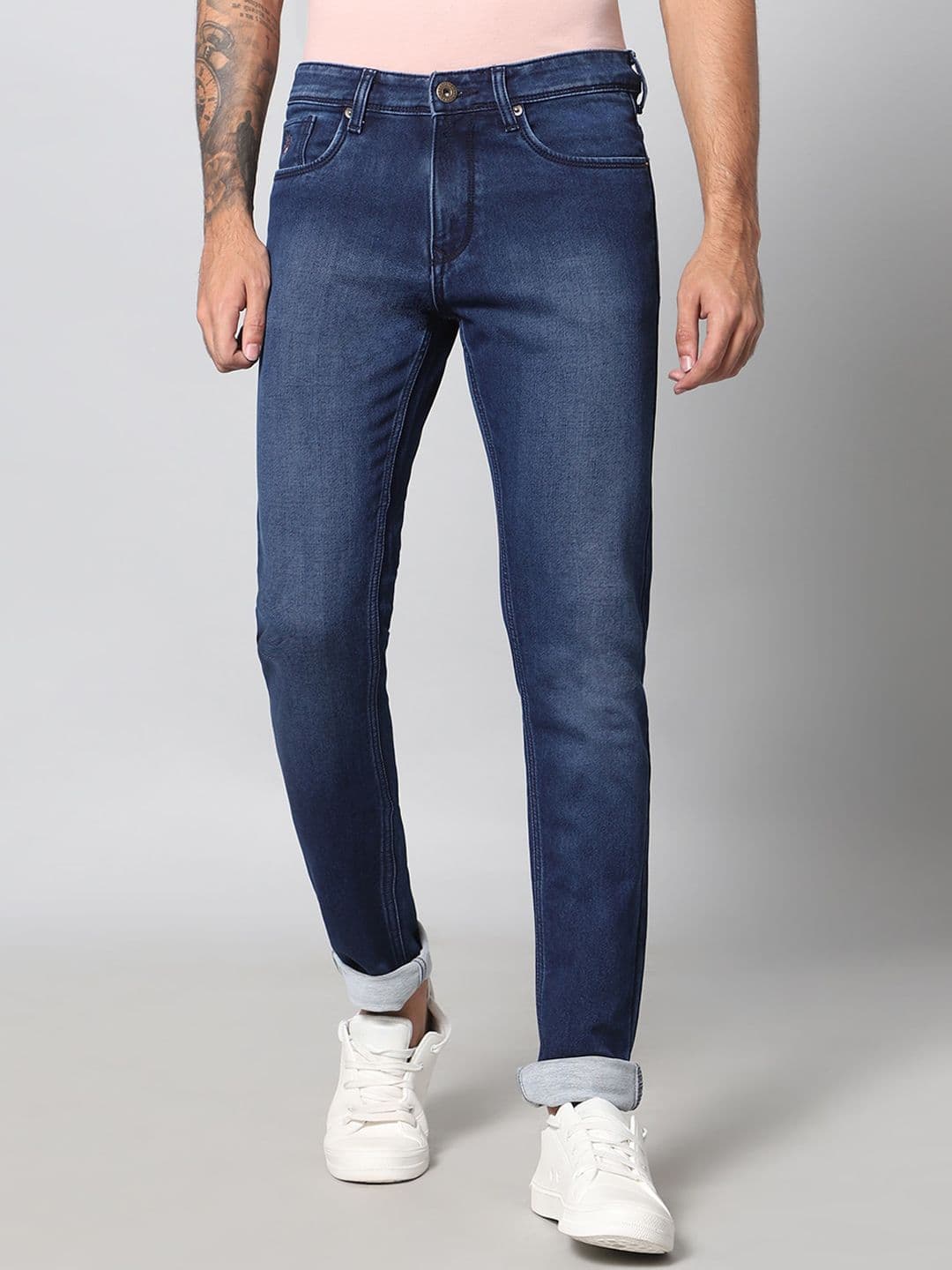 HJ HASASI Men Mid-Rise Clean Look Light Fade Pure Cotton Relaxed Fit Stretchable Jeans - view 1