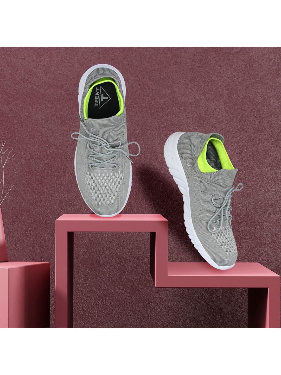 TPENT Men Anti Odour Mesh Non-Marking Running Shoes - view 1