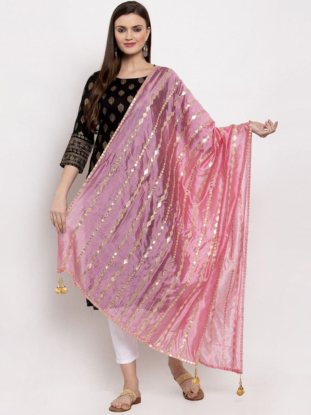 Clora Creation Embroidered Dupatta with Gotta Patti - view 1