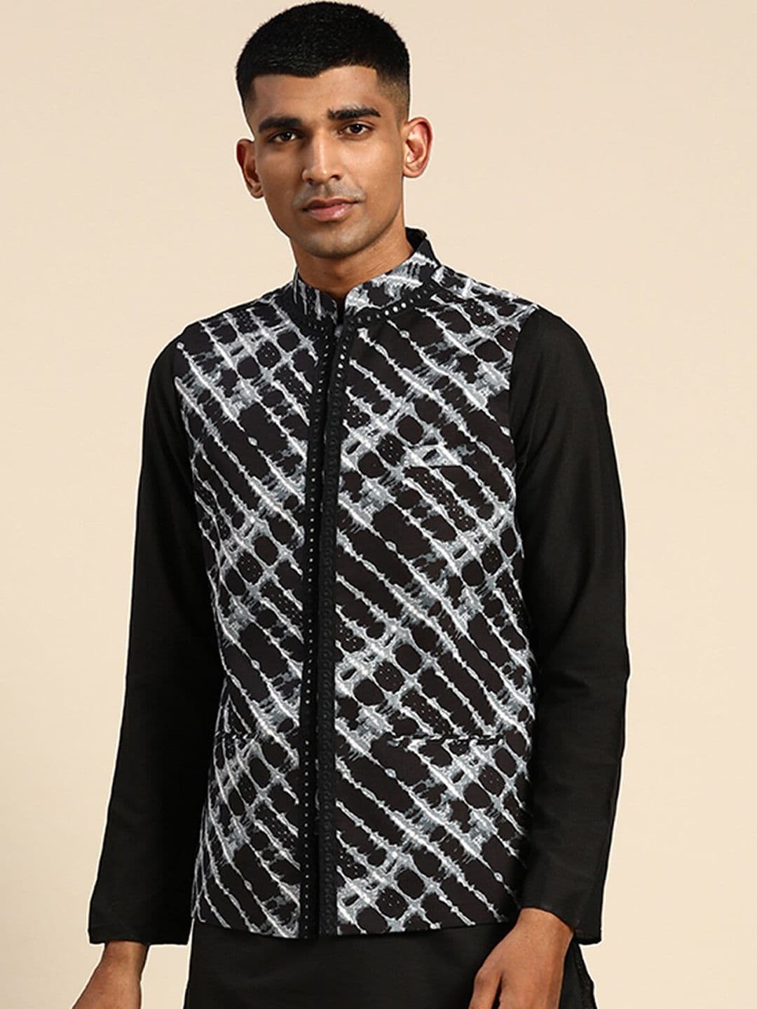 KISAH Abstract Printed Nehru Jackets - view 1