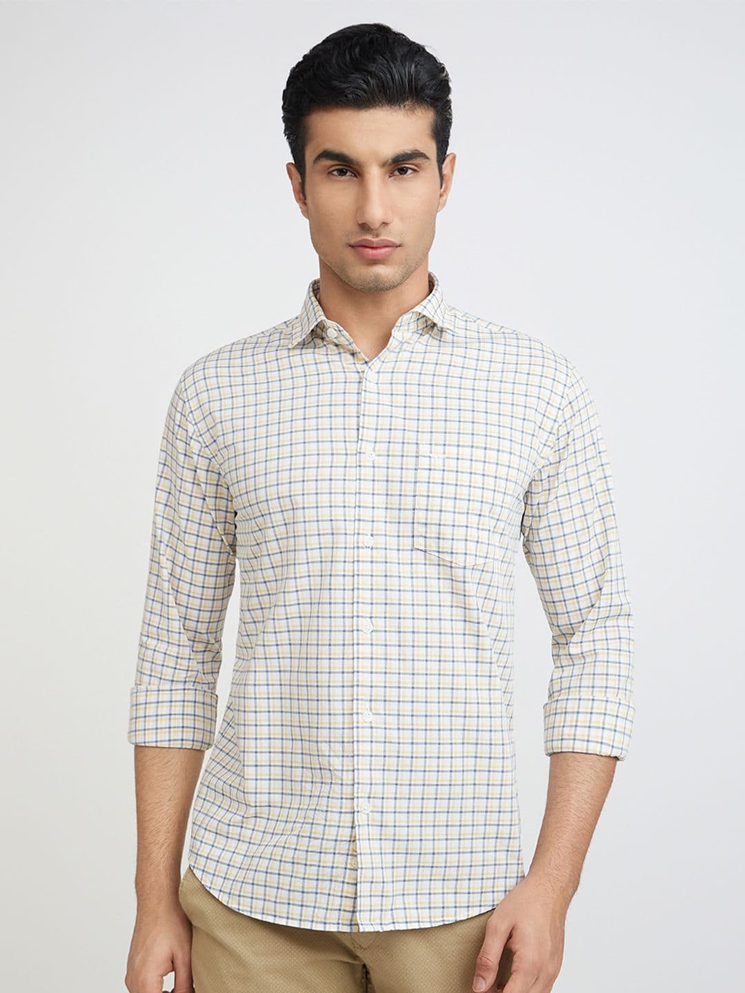 Park Avenue Slim Fit Pure Cotton Checked Casual Shirt - view 1