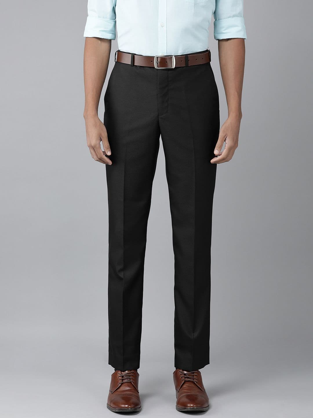 Park Avenue Men Self Design Textured Smart Slim Fit Formal Trousers - view 1