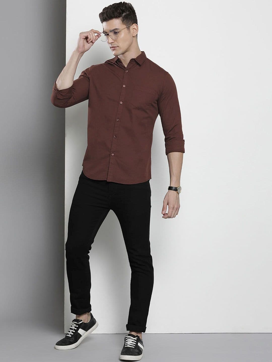 The Indian Garage Co Men Slim Fit Opaque Casual Shirt - view 1