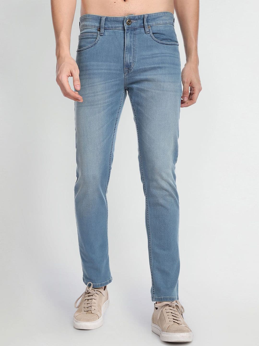 Flying Machine Men Mid-Rise Slim Tapered Fit Light Fade Jeans - view 1