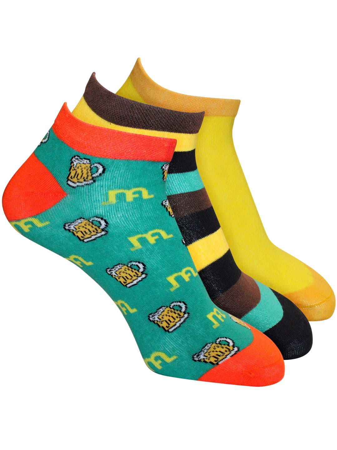 Man Arden Men Pack Of 3 Patterned The Awe-Amaze Designer Edition Ankle Length Socks - view 1