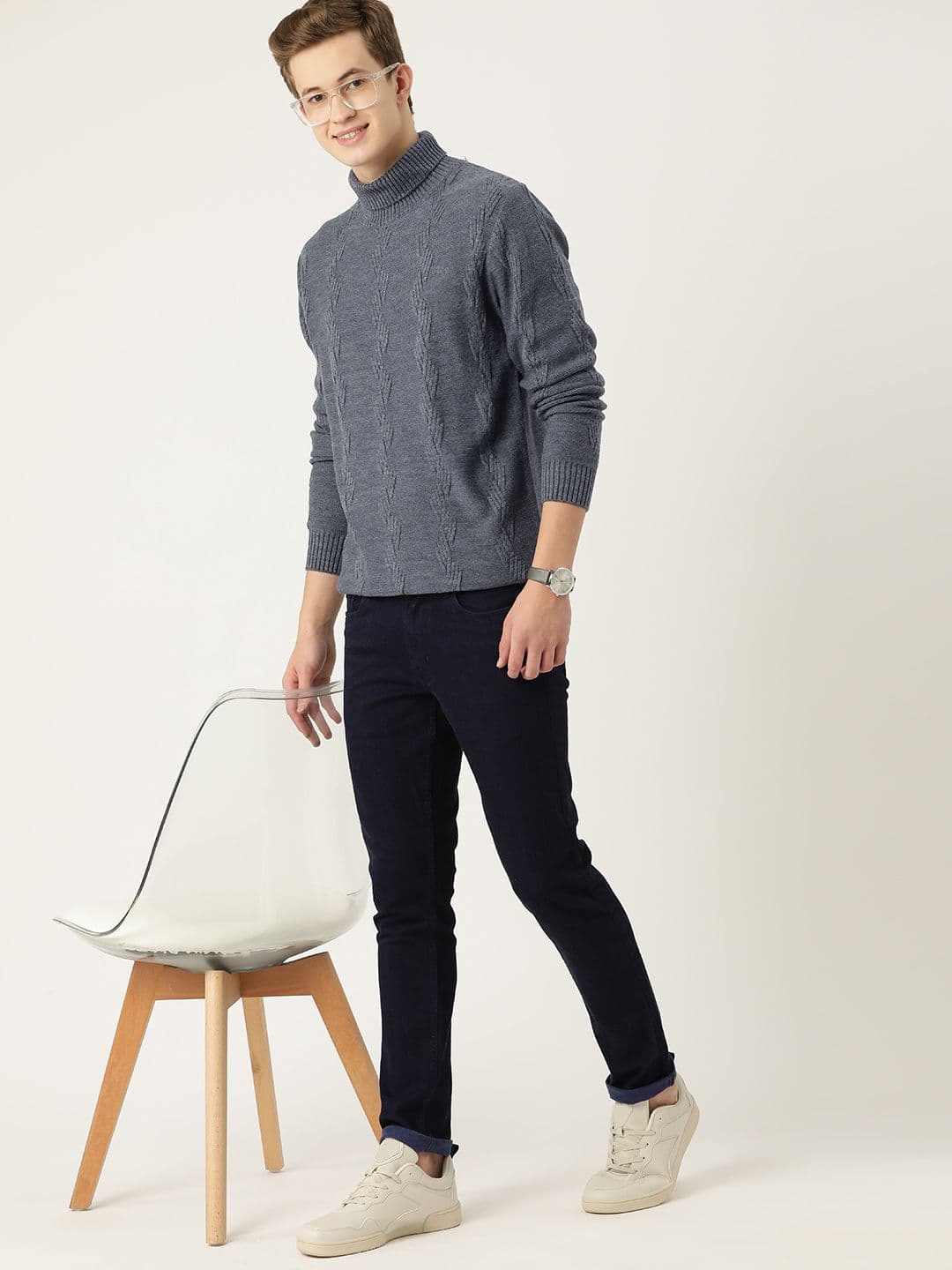 Mast & Harbour Acrylic Cable Knit Pullover - view 1