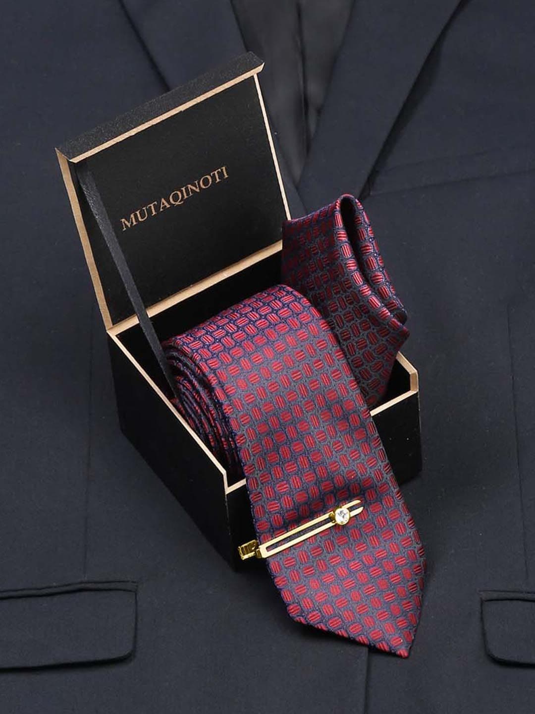 MUTAQINOTI Men Silk Necktie Accessory Gift Set - view 1