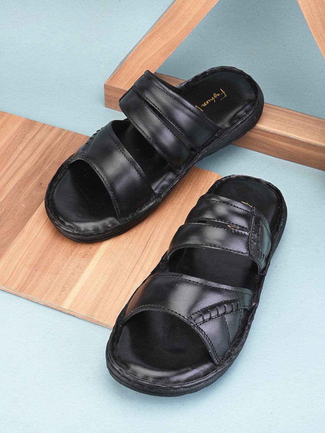 Fashion Victim Men Open One Toe Leather Comfort Sandals - view 1