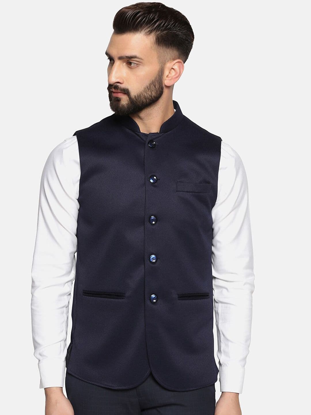 TAHVO Mandarin Collar Nehru Jacket - view 1