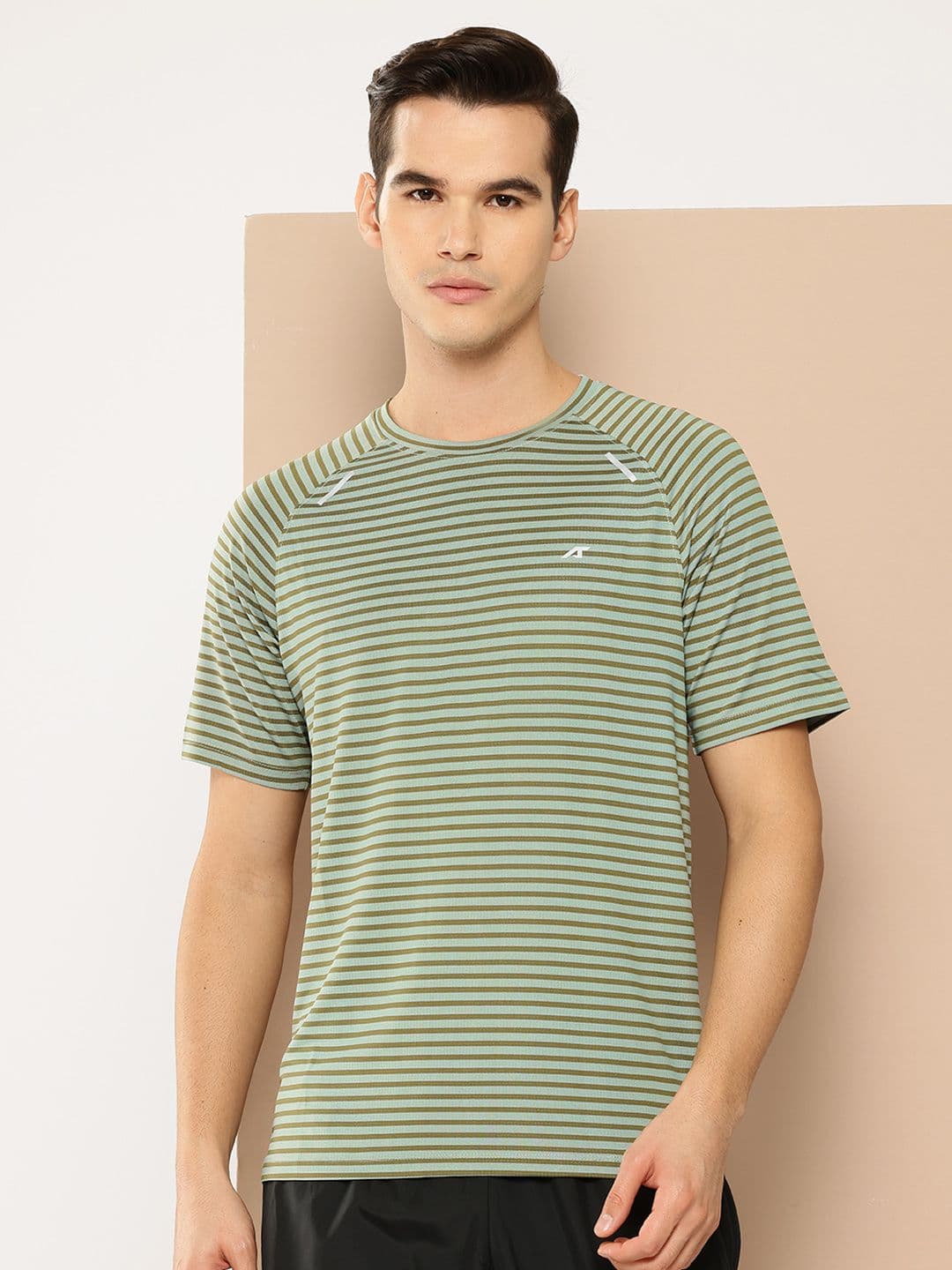 Alcis Striped Slim Fit Anti-Static T-Shirt - view 1