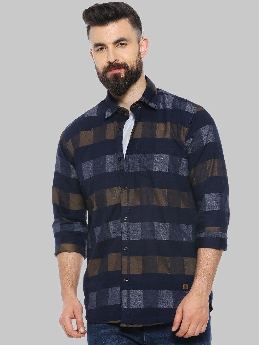 CAHOOT Black Classic Buffalo Checked Cotton Casual Shirt - view 1