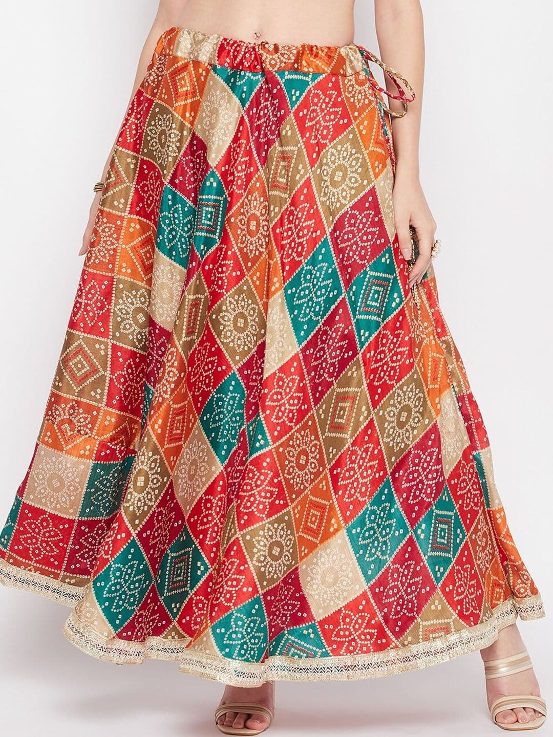 Clora Creation Bandhini Printed Flared Maxi Skirt - view 1