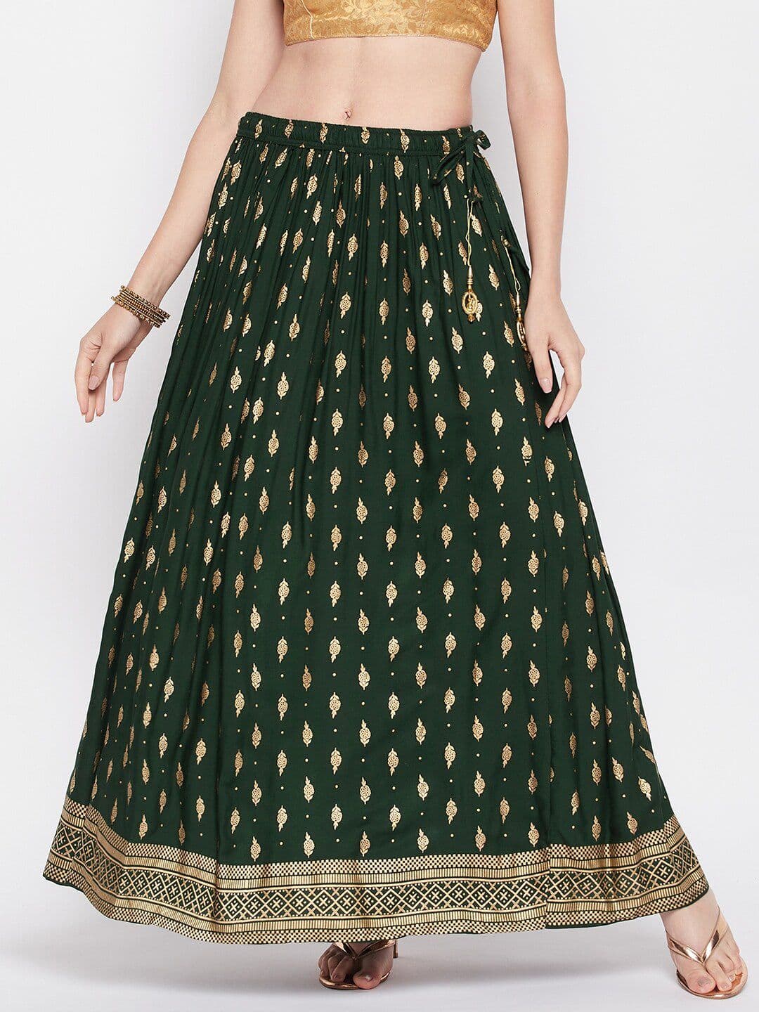 Clora Creation Floral Printed Flared Maxi Skirt - view 1