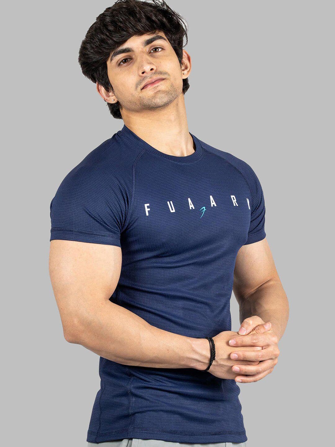 FUAARK Slim Fit Typography Printed Raglan Sleeves Anti Odour Gym T-shirt - view 1