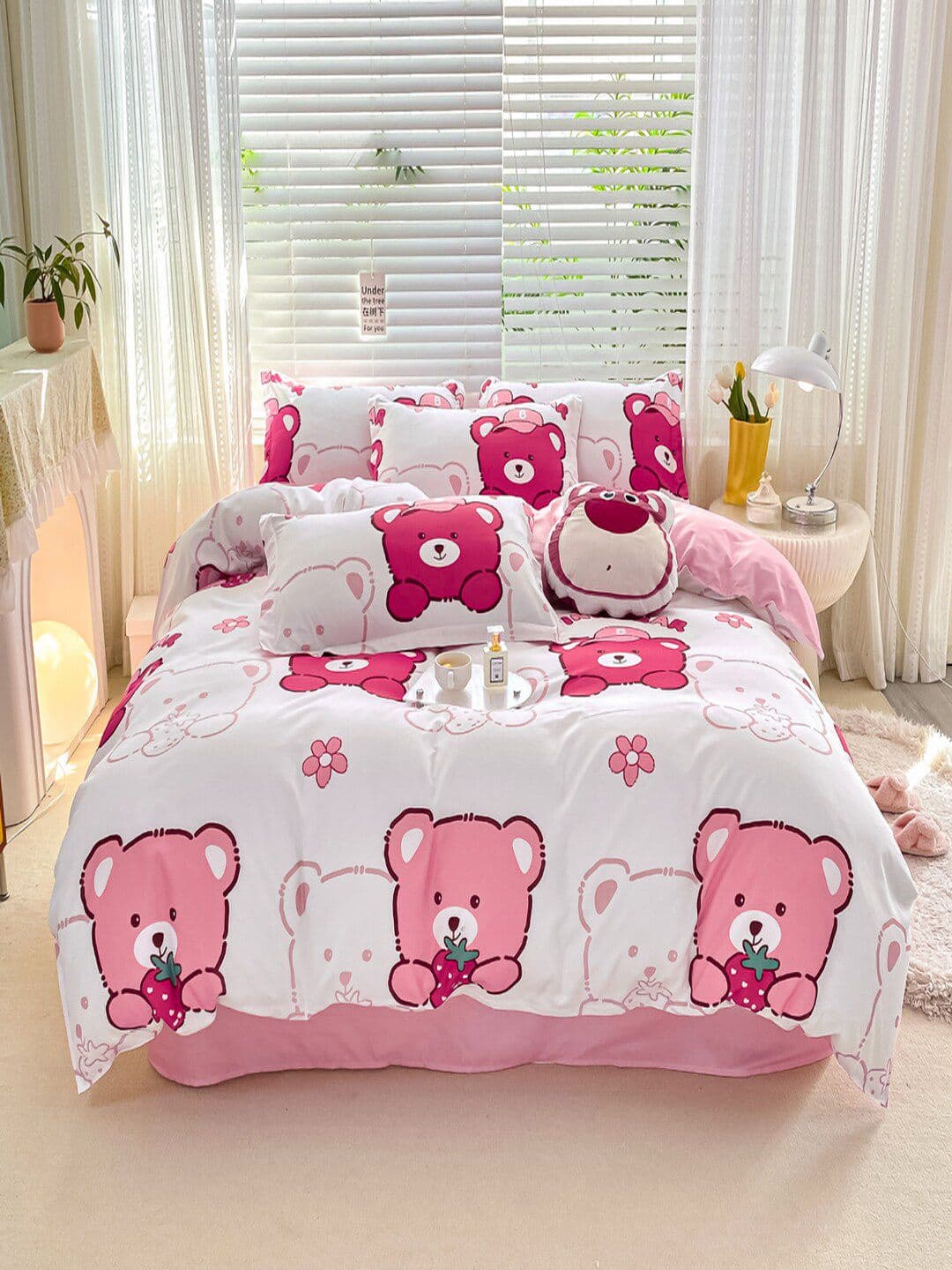 JC HOME Pink Printed Single Bedding Set - view 1