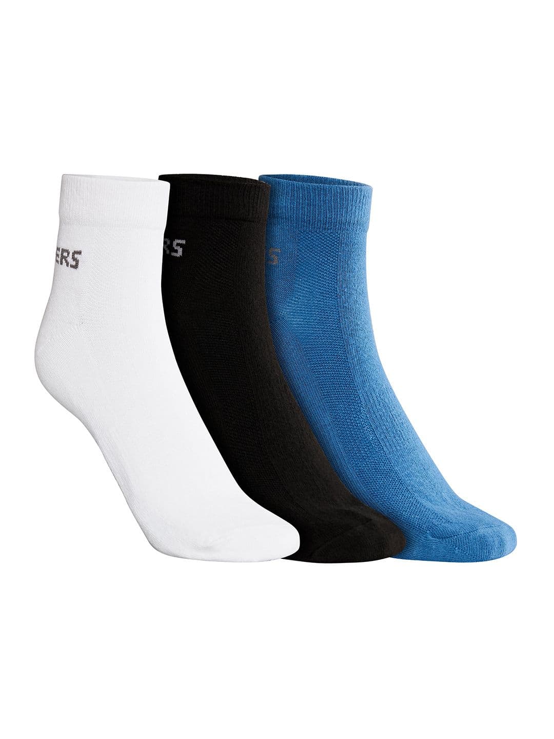 Skechers Men Pack Of 3 Patterned Non Terry Cotton Ankle-Length Socks - view 1