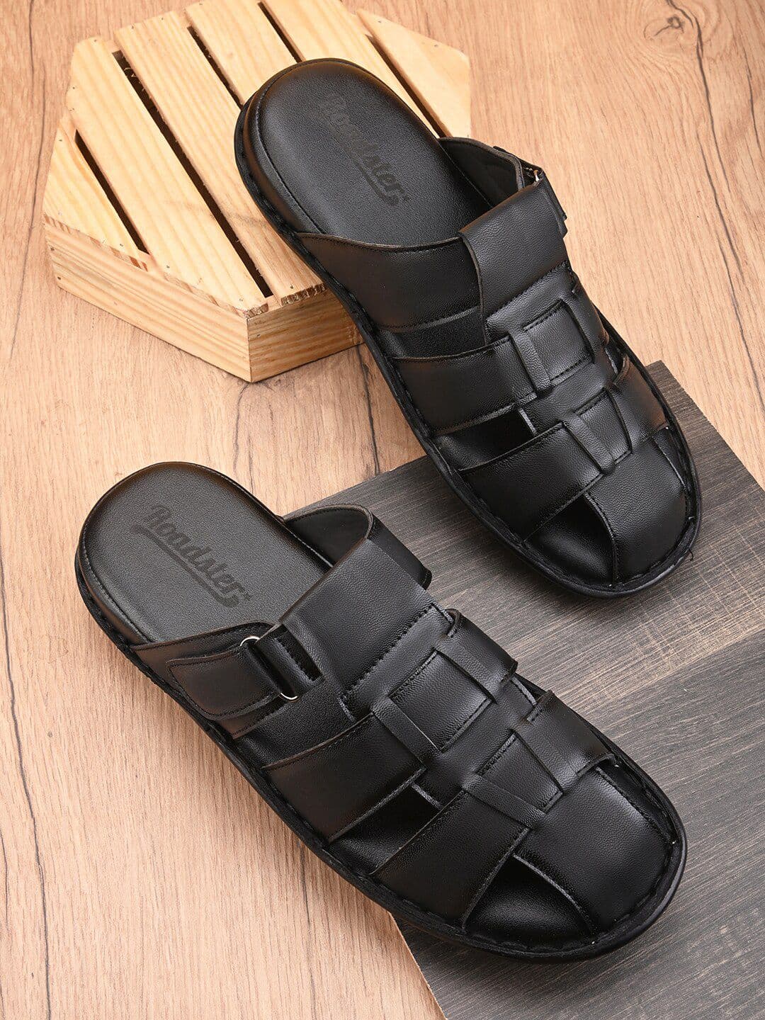 Roadster Men Black Slip On Comfort Sandals - view 1