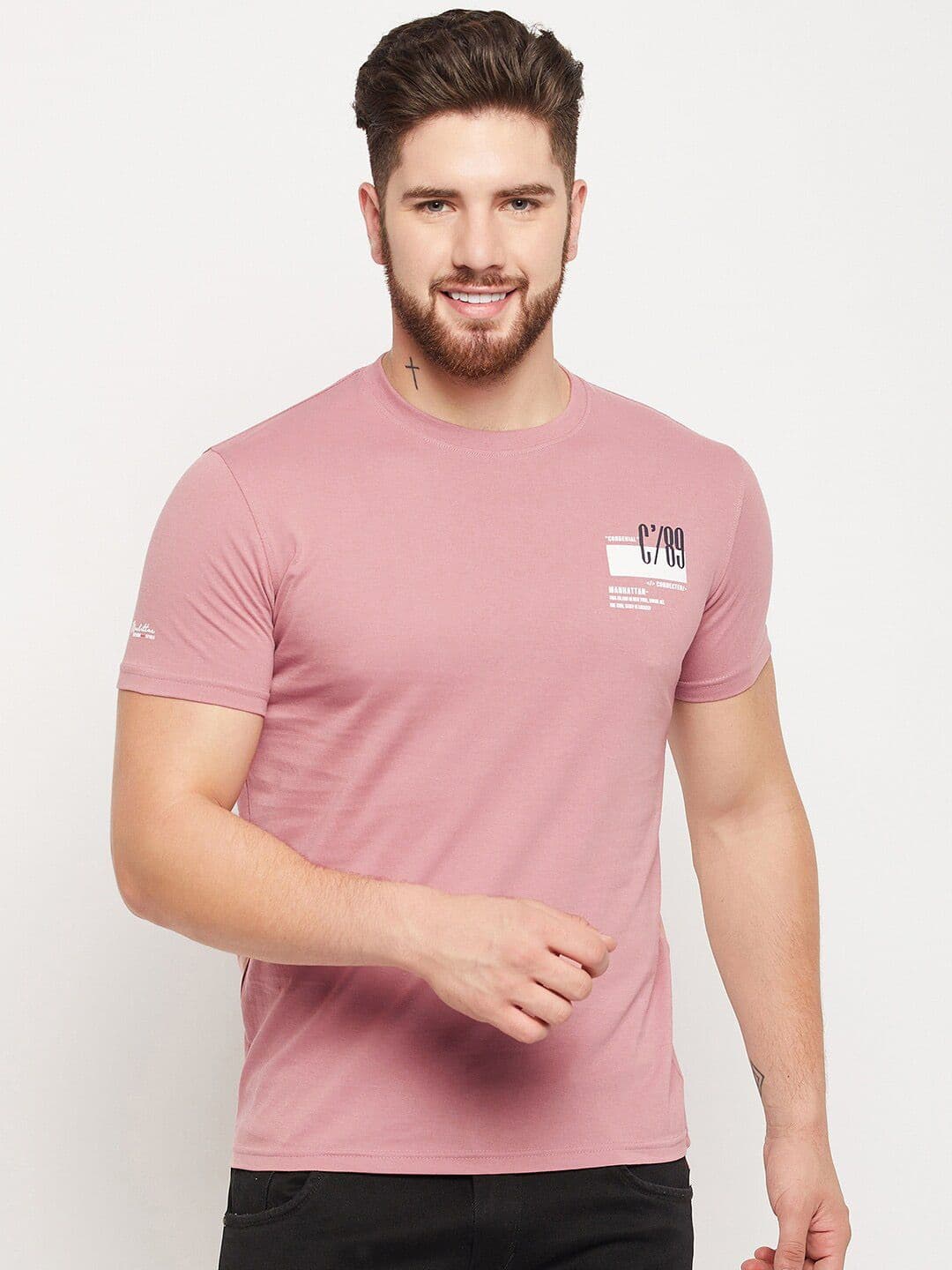 Cantabil Typography Printed Round Neck Casual T-shirt - view 1