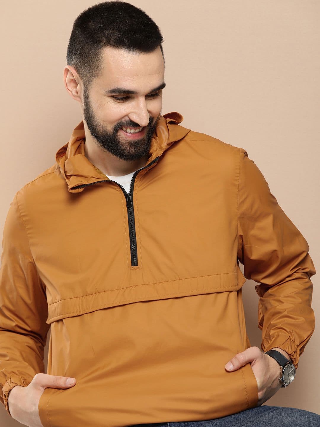 HERE&NOW Solid Hooded Sporty Jacket - view 1