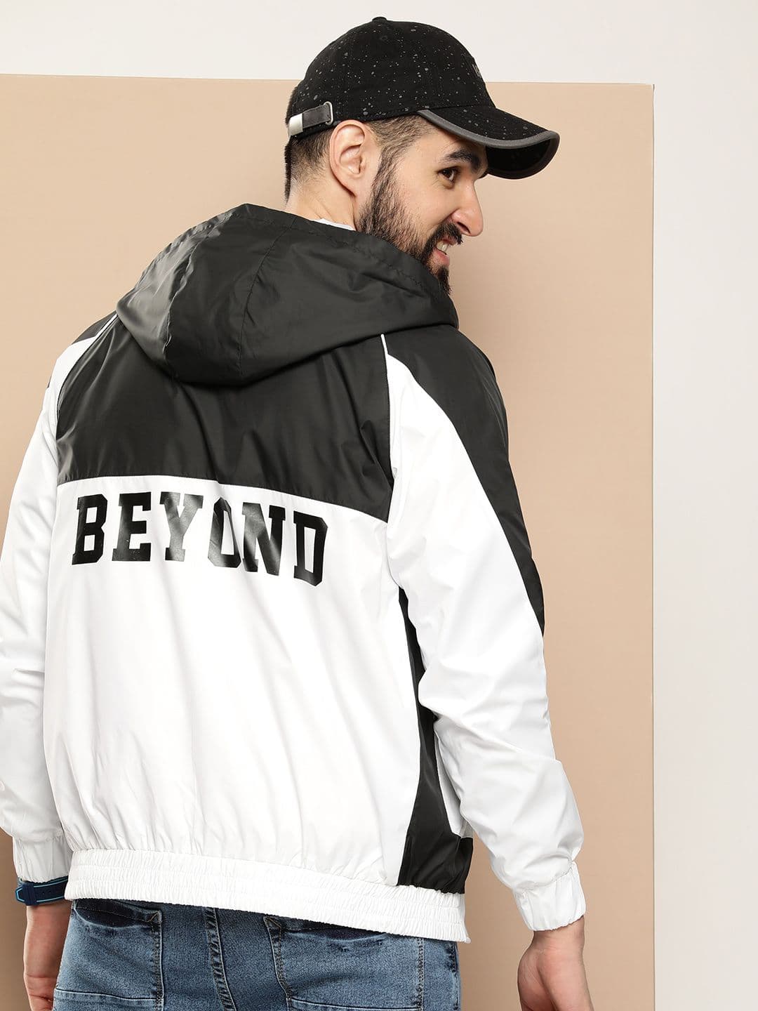 HERE&NOW Typography Printed Hooded Tailored Jacket - view 1