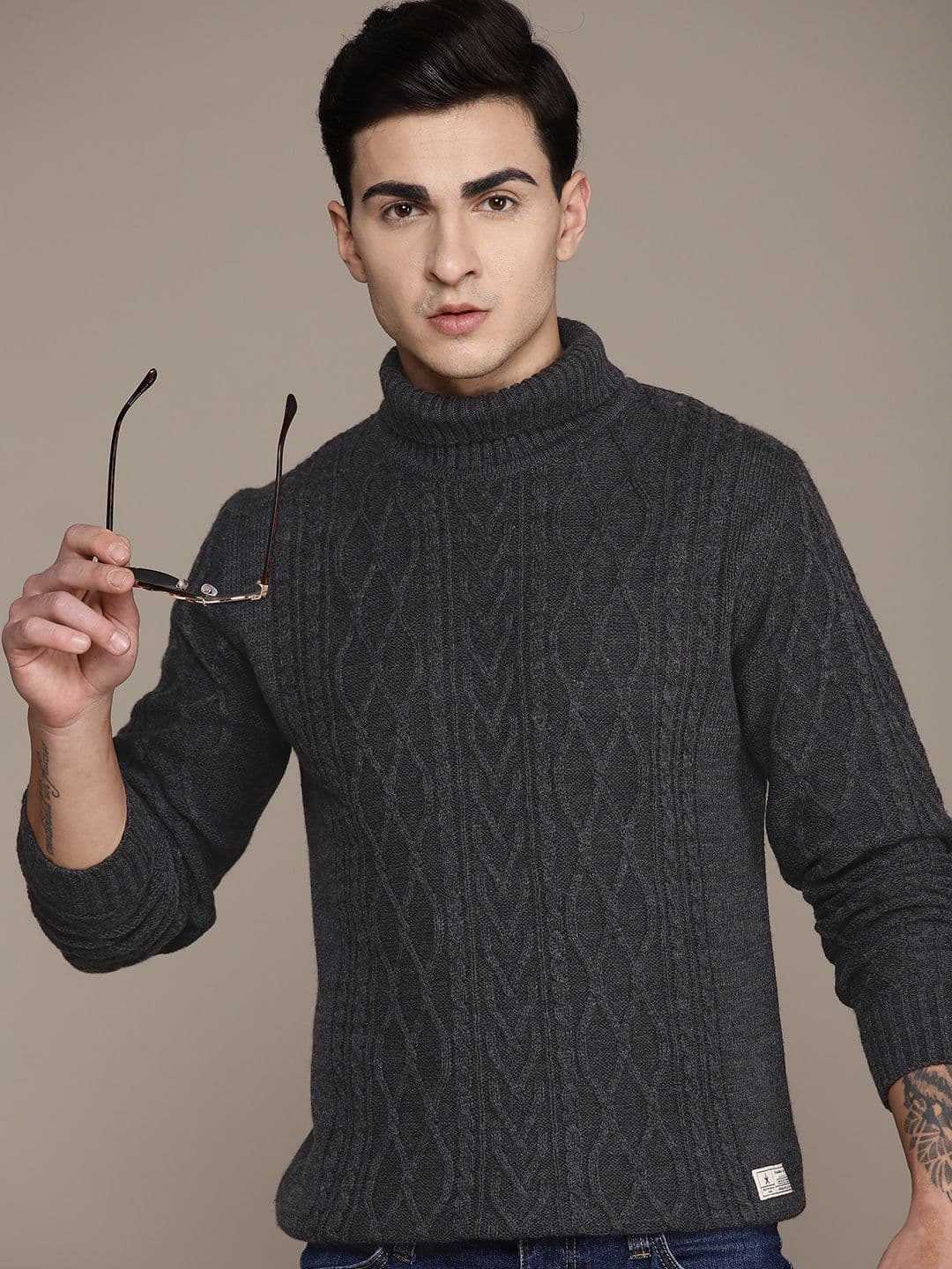 The Roadster Lifestyle Co. Cable Knit Acrylic Pullover - view 1