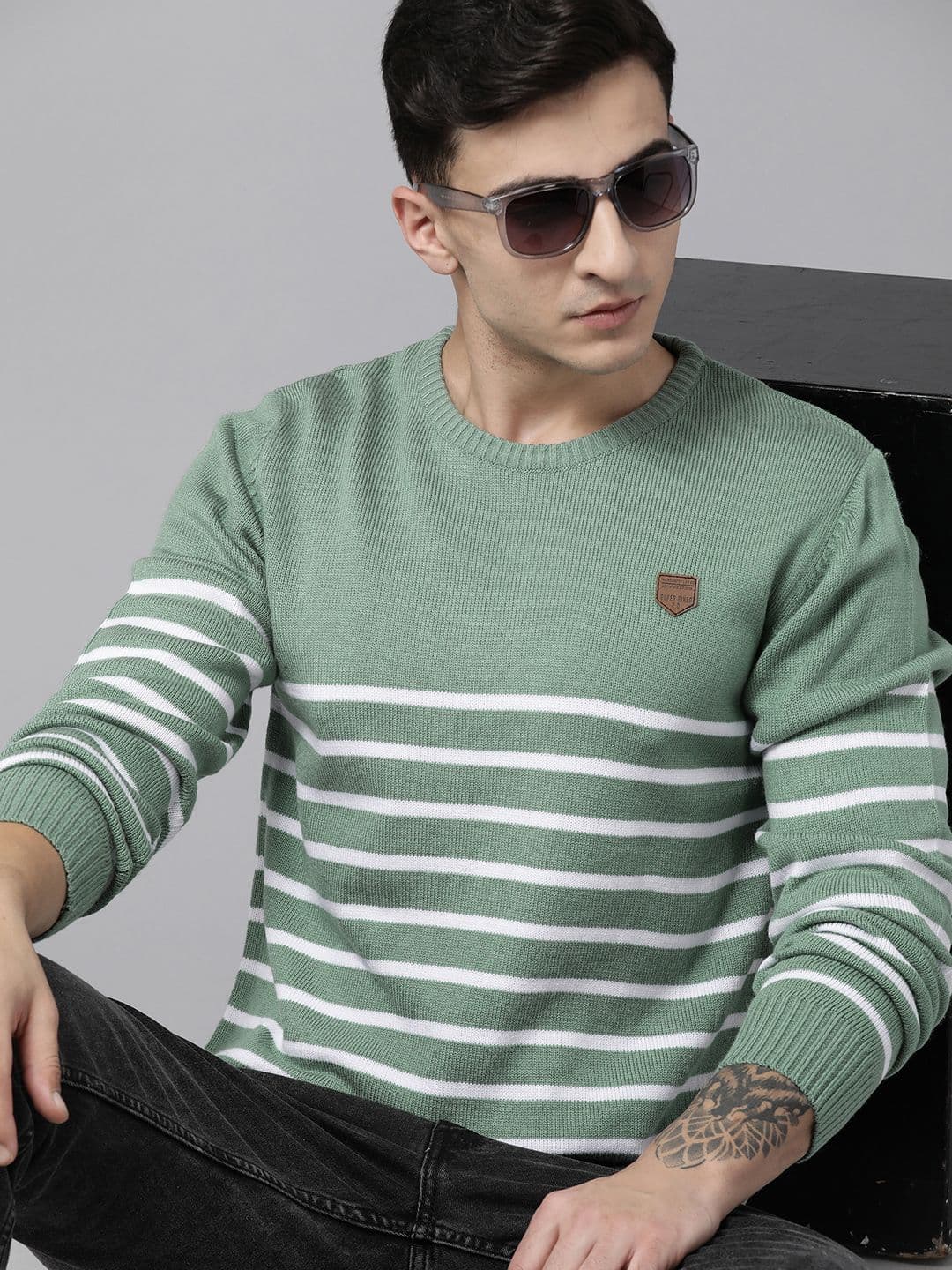 The Roadster Lifestyle Co. Striped Acrylic Pullover - view 1