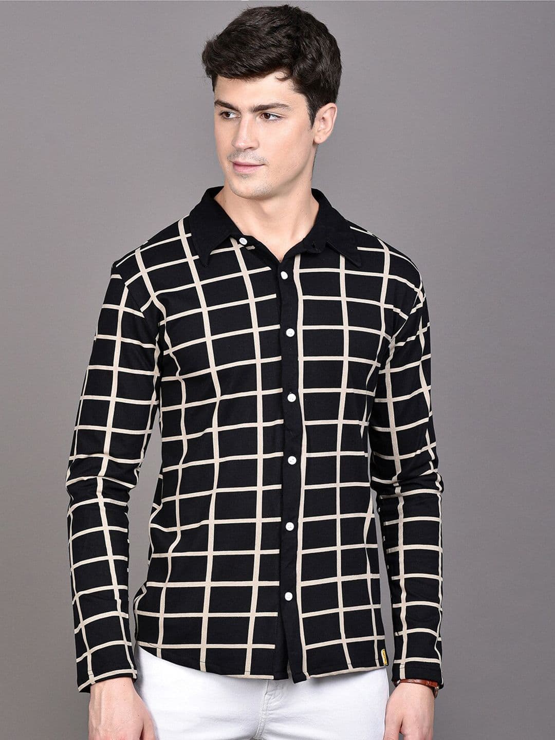 CAHOOT Black Classic Checked Cotton Casual Shirt - view 1
