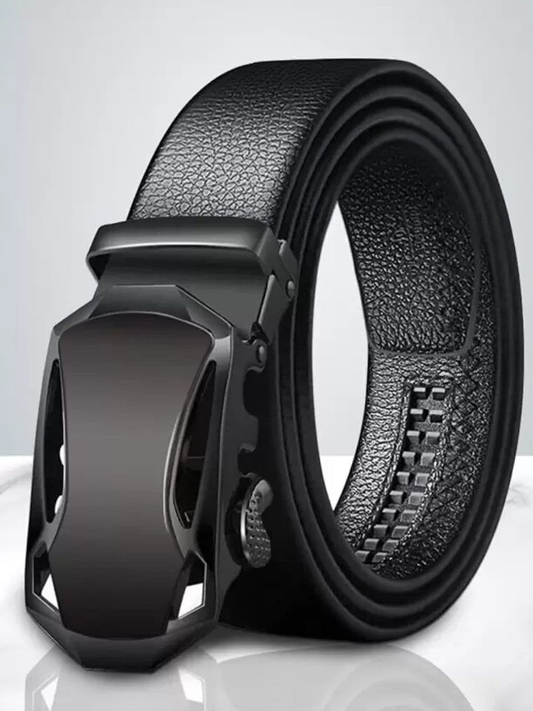 Roadster Men Black Textured Artificial Leather Formal Belt - view 1