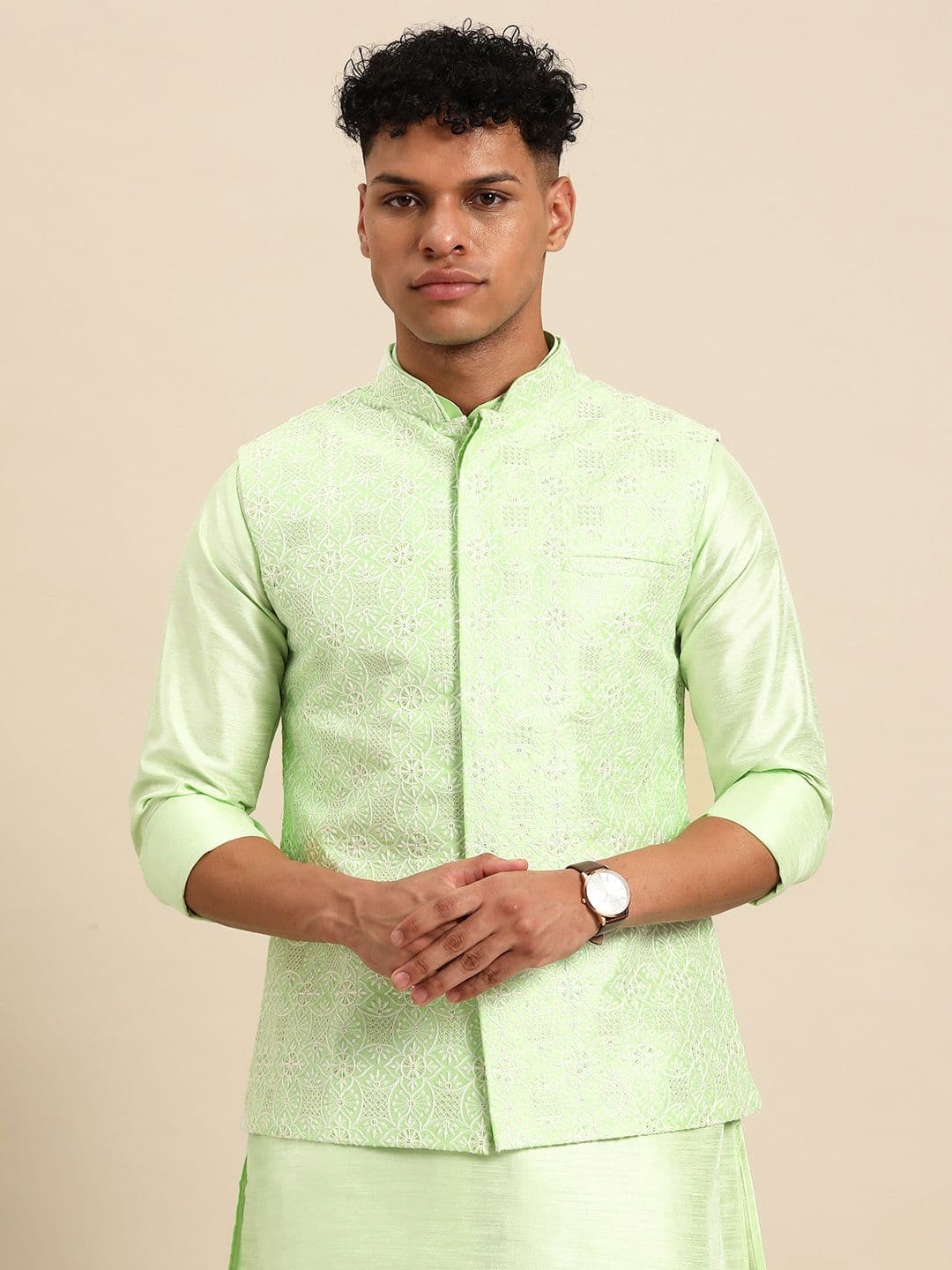 RAJUBHAI HARGOVINDAS Men Embroidered Nehru Jacket - view 1