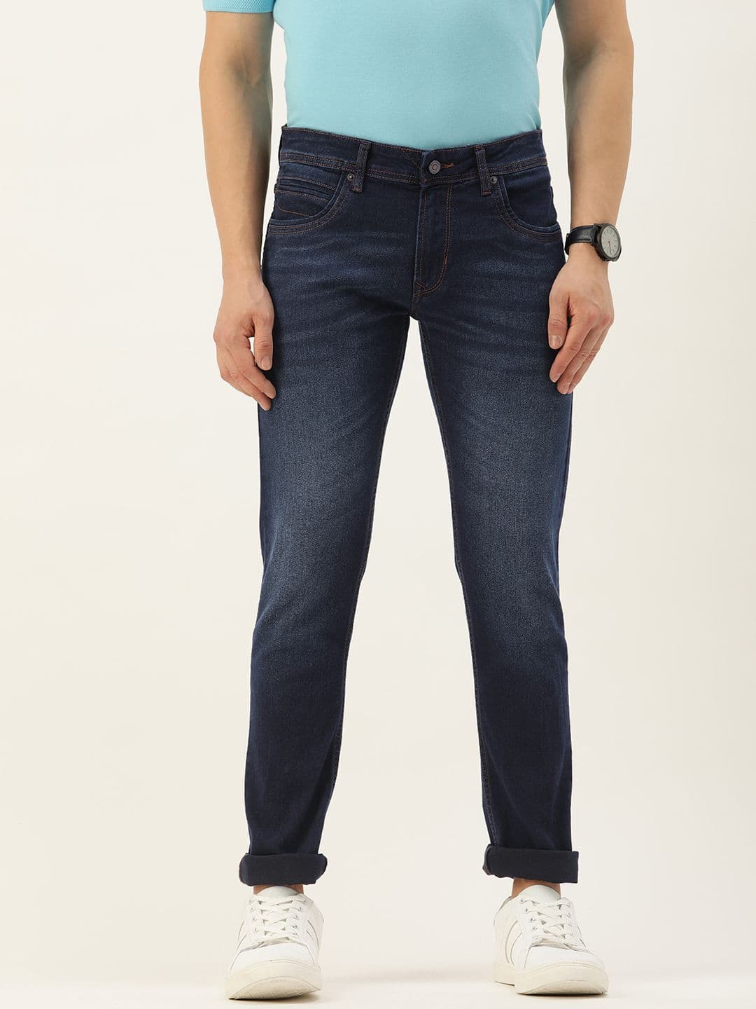 Peter England Casuals Men Skinny Fit Light Fade Stretchable Jeans - view 1