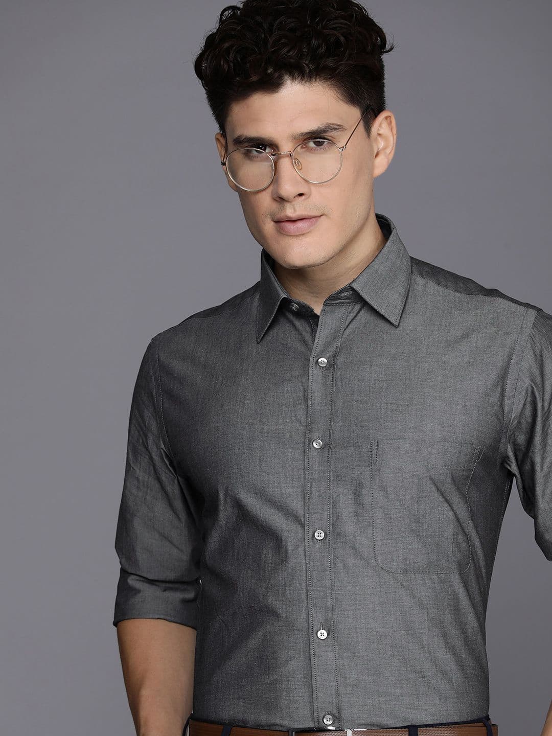 Raymond Men Pure Cotton Slim Fit Opaque Formal Shirt