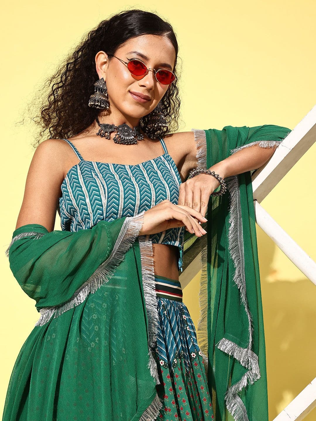 Varanga Printed Ready to Wear Lehenga & Blouse With Dupatta - view 1
