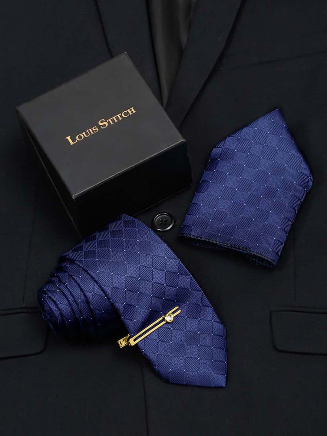 LOUIS STITCH Men Italian Silk Necktie Accessory Gift Set - view 1