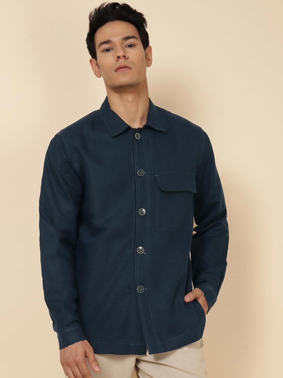 Fabindia Men Cotton Linen Shacket - view 1