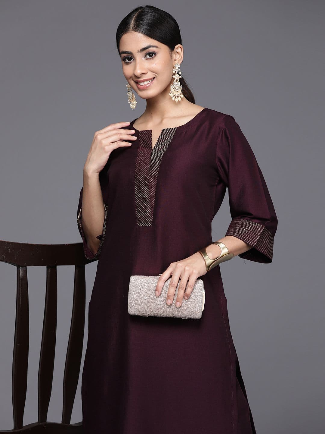 Gerua By Libas Women Yoke Design Regular Thread Work Kurta with Trousers - view 1