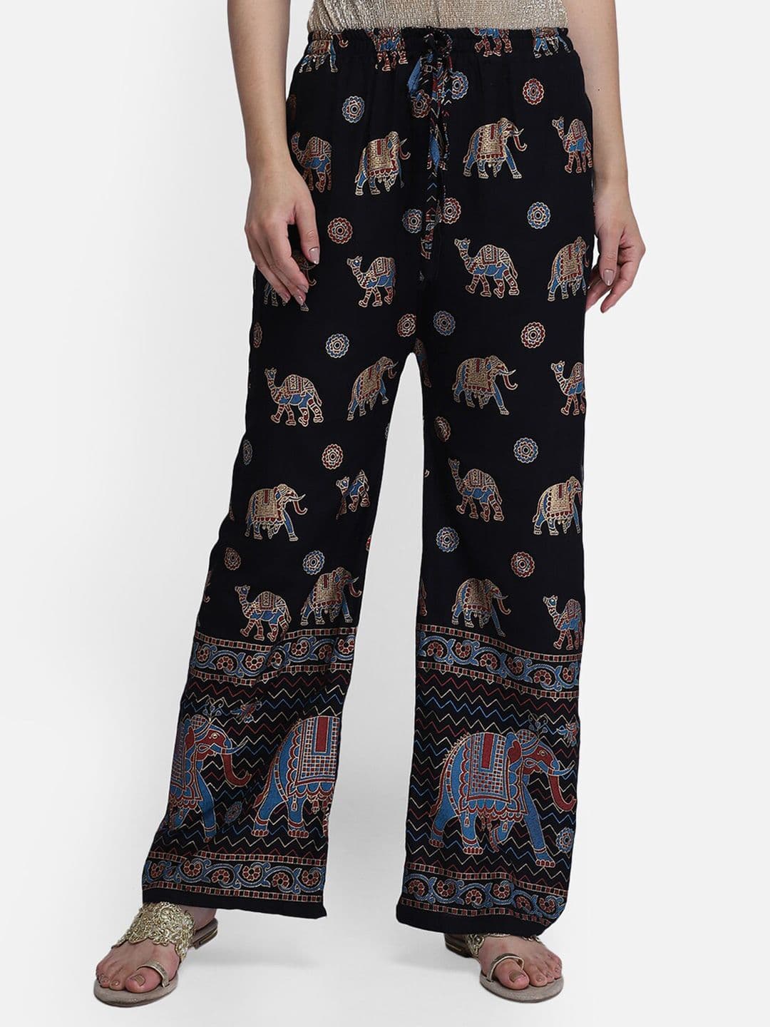 Aditi Wasan Women Ethnic Motifs Printed Woven Palazzos - view 1
